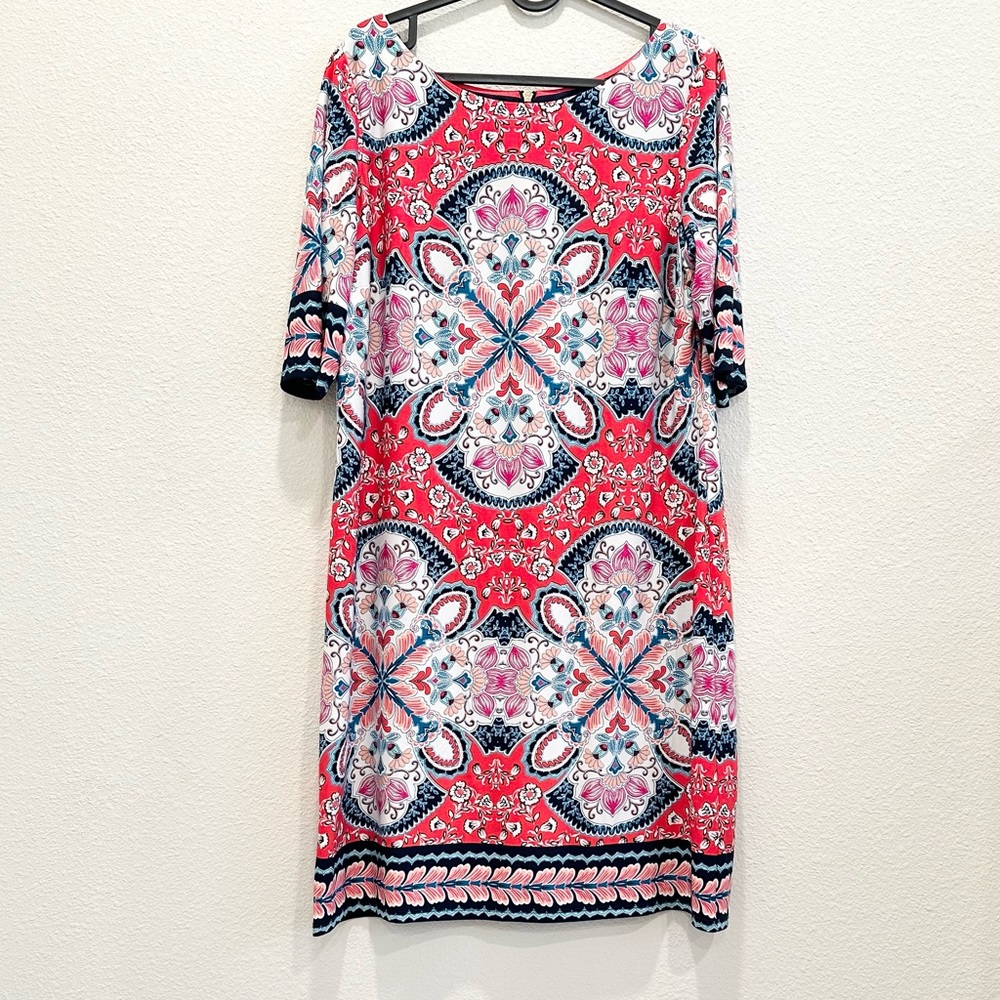 Pre-loved! ELIZA J Multicolored Tapestry Print Midi Dress!